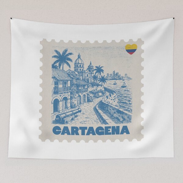 Item preview, Cartagena Colombia Vintage Stamp Illustration designed and sold by By Jonh.