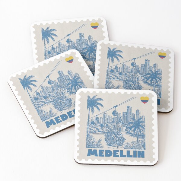 Item preview, Medellin Colombia Vintage Stamp Illustration designed and sold by By Jonh.