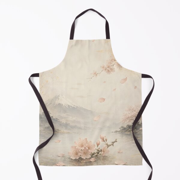 Item preview, Cherry Blossom Japanese Art, Sakura Petals on Misty Lake, Elegant Minimalist Japan Poster designed and sold by Yuzanart-japan.