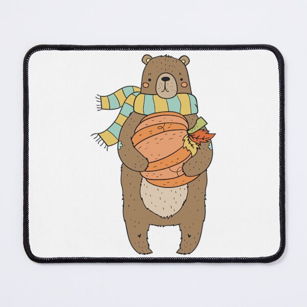 Item preview, Cute Harvest Bear Holding Pumpkin Autumn Scarf Art designed and sold by Vpartdesign.