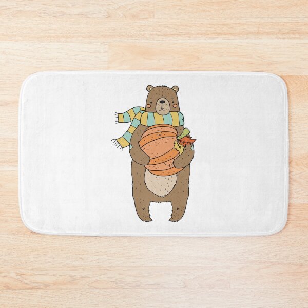 Item preview, Cute Harvest Bear Holding Pumpkin Autumn Scarf Art designed and sold by Vpartdesign.
