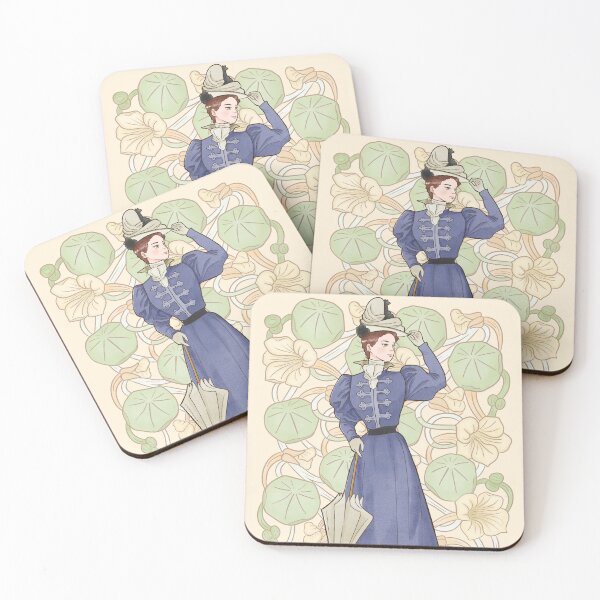 Item preview, Historical Costume 1890s Watercolor Fashion Illustration 4 designed and sold by MariOyama.