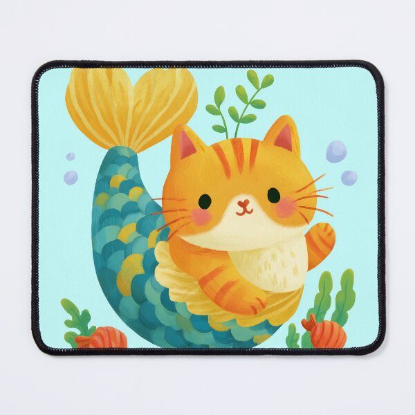Item preview, Cute Orange Mermaid Cat Under the Sea Sticker designed and sold by AMIDATORA.