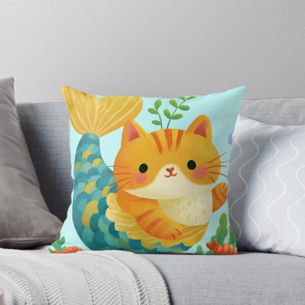Item preview, Cute Orange Mermaid Cat Under the Sea Sticker designed and sold by AMIDATORA.