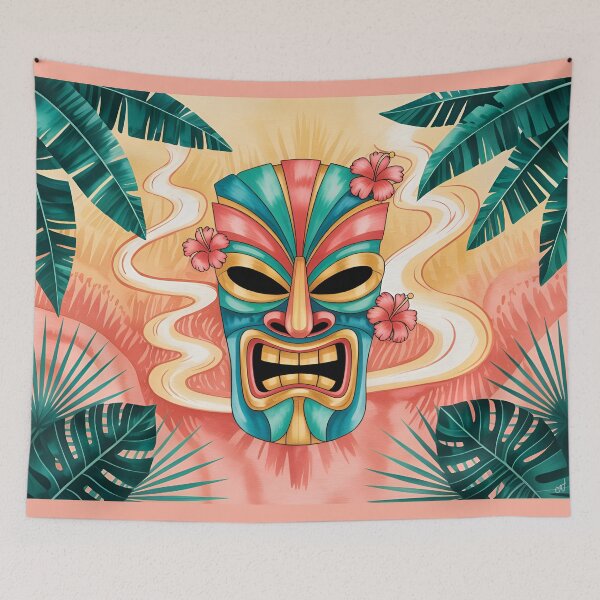 Item preview, Tropical Tiki Mask and Sunset designed and sold by CAutumnTrapp.