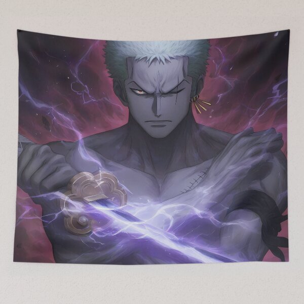 Item preview, Roronoa Zoro One Piece Purple Aura Dark Anime Focus designed and sold by Williamhallano.