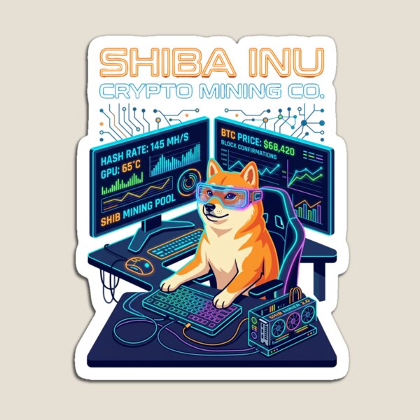 Item preview, Shiba Inu Crypto Mining Blockchain Investor Dog designed and sold by PictoVibe.