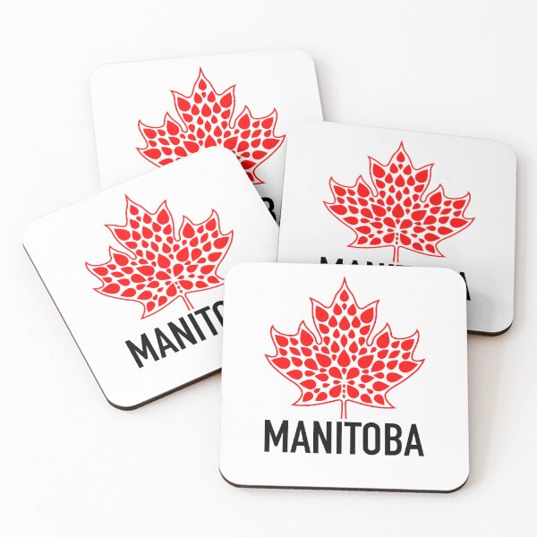 Artikelvorschau, MANITOBA Red Modern Maple Leaf Emblem entworfen und verkauft von Great Canadian Collective.
