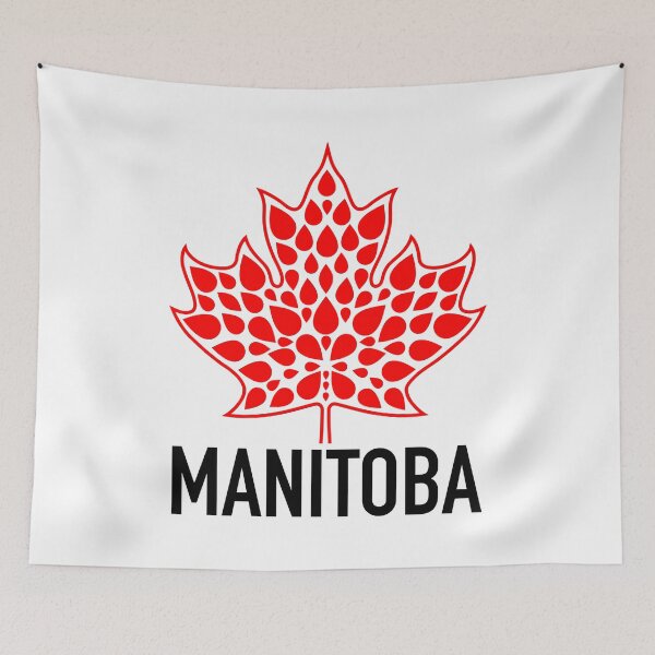 Item preview, MANITOBA Red Modern Maple Leaf Emblem designed and sold by Great Canadian Collective.