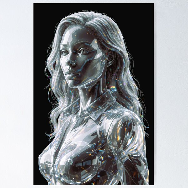 Item preview, Crystal Glass Woman – Digital Art Print designed and sold by NewGen-For-You.