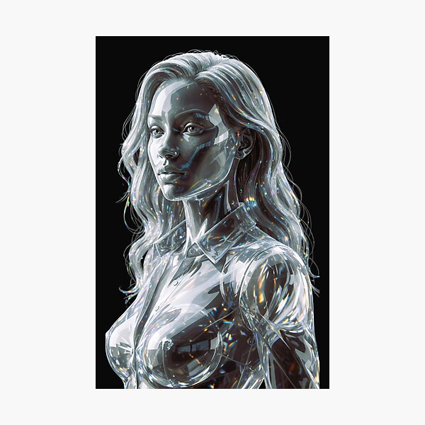 Item preview, Crystal Glass Woman – Digital Art Print designed and sold by NewGen-For-You.