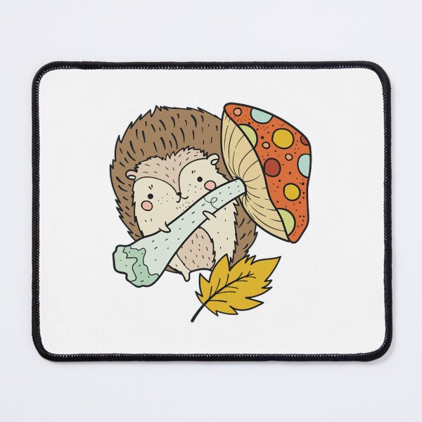 Item preview, Cute Harvest Hedgehog Holding Mushroom Autumn Leaf Art designed and sold by Vpartdesign.