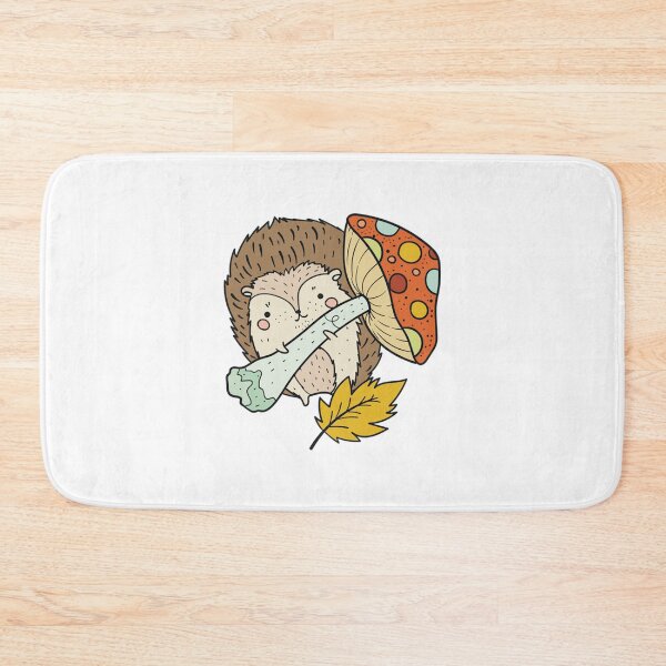 Item preview, Cute Harvest Hedgehog Holding Mushroom Autumn Leaf Art designed and sold by Vpartdesign.