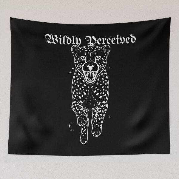 Item preview, Wildly Perceived — Cheetah Gothic Blackletter Quote Art Print | Dark Feminine Animal Aesthetic Tee designed and sold by ArtofDari.