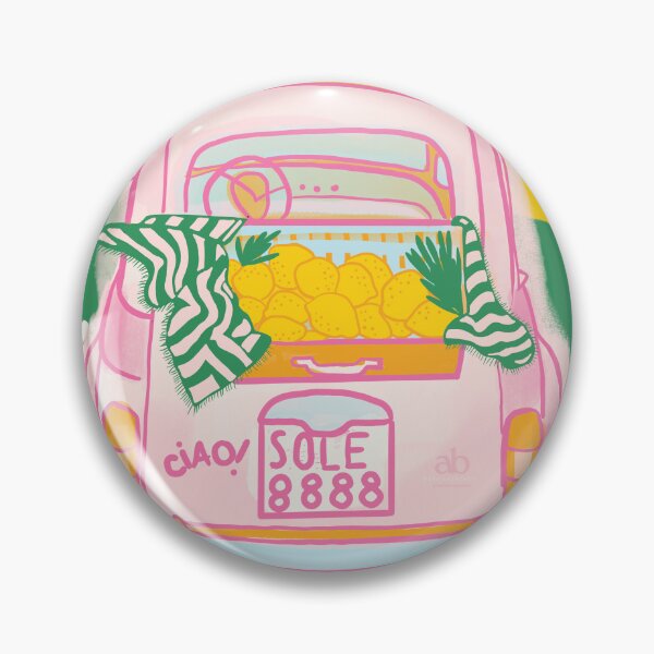 Item preview, Pink Italian Fiat with limes designed and sold by Adriana Bracho.