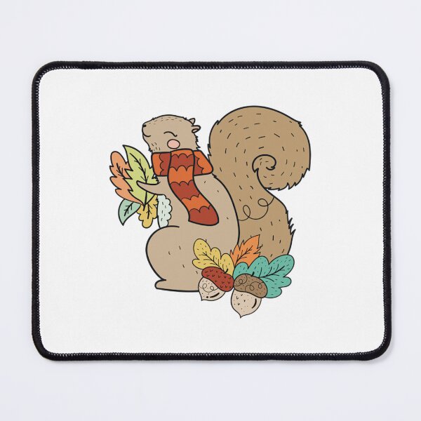 Item preview, Playful Harvest Squirrel Holding Colorful Autumn Leaves Art designed and sold by Vpartdesign.