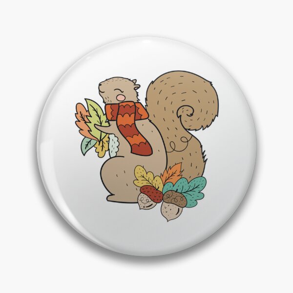 Item preview, Playful Harvest Squirrel Holding Colorful Autumn Leaves Art designed and sold by Vpartdesign.