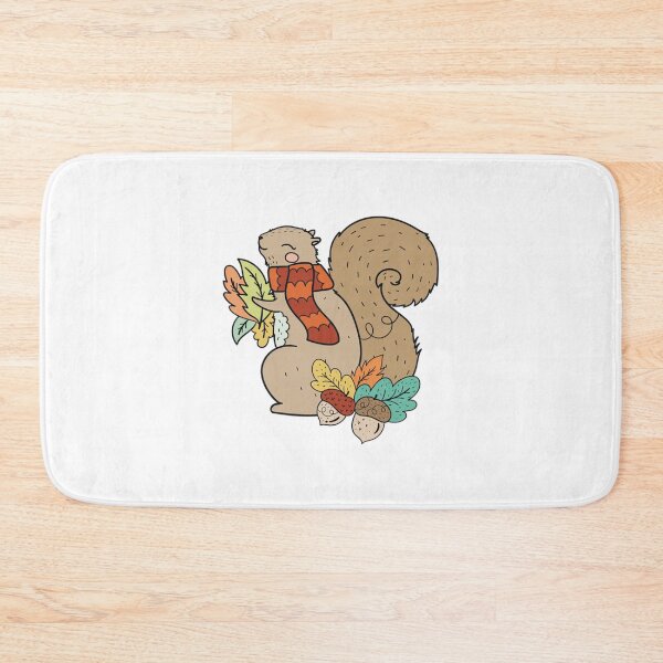 Item preview, Playful Harvest Squirrel Holding Colorful Autumn Leaves Art designed and sold by Vpartdesign.