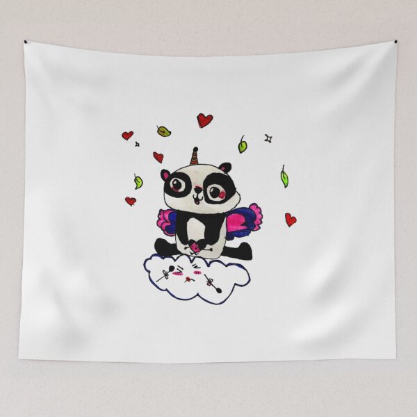 Item preview, Cute Cloud Winged Panda Flying Angel Illustration designed and sold by Mechatlan.