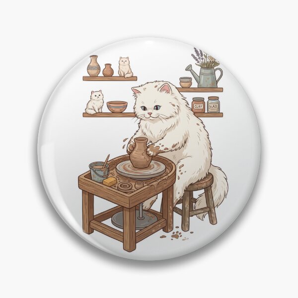 Item preview, Persian Cat Pottery Studio Ceramic Clay Sculptor designed and sold by PictoVibe.