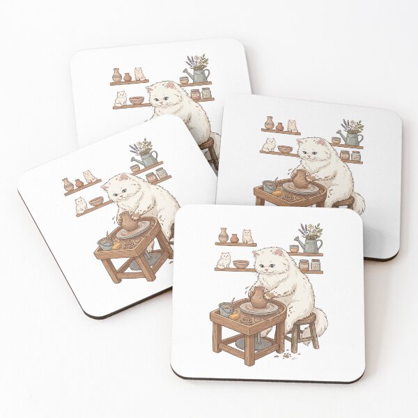 Item preview, Persian Cat Pottery Studio Ceramic Clay Sculptor designed and sold by PictoVibe.