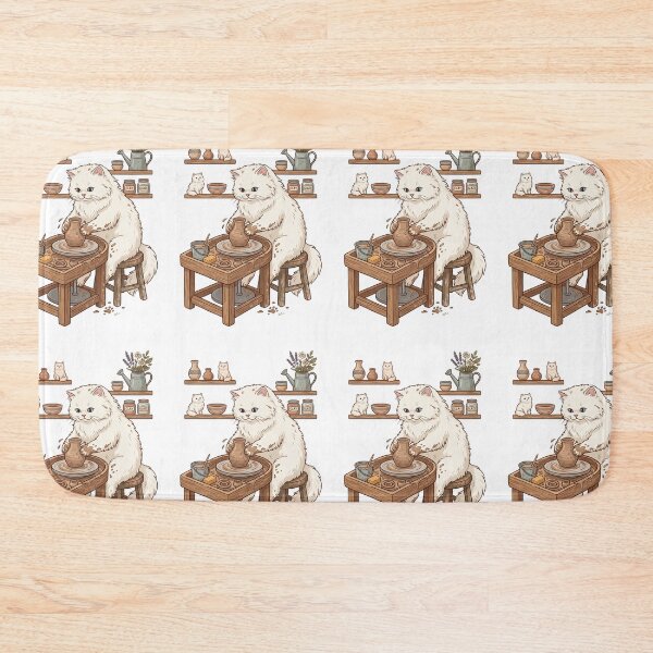Item preview, Persian Cat Pottery Studio Ceramic Clay Sculptor designed and sold by PictoVibe.