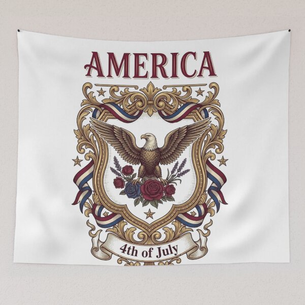 Item preview, America 4th of July Vintage Victorian Aesthetic Floral Patriotic designed and sold by MAGICKEY2024.