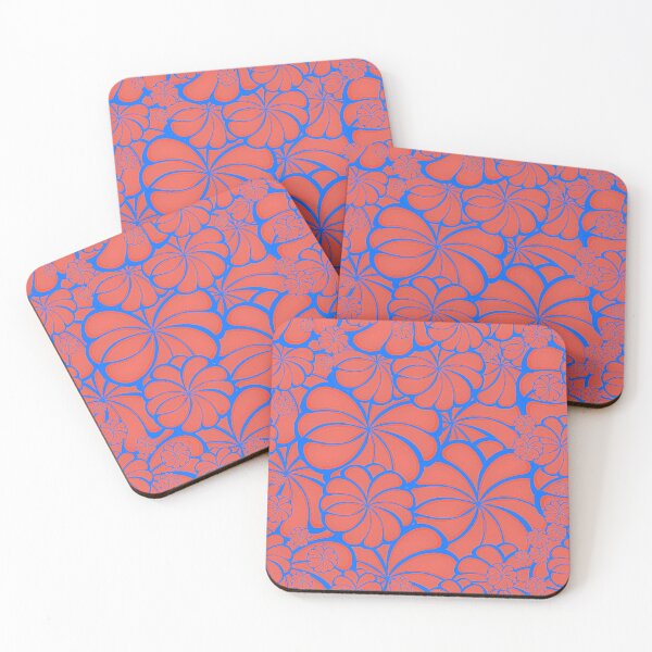 Item preview, Vibrant Blue and Red Floral Pattern with Elegant 3D Depth designed and sold by DreamsArtwear.