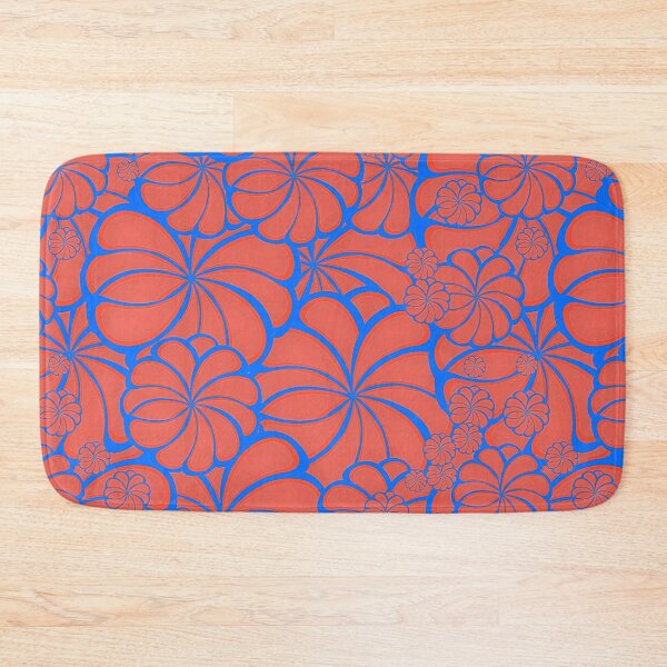 Item preview, Vibrant Blue and Red Floral Pattern with Elegant 3D Depth designed and sold by DreamsArtwear.
