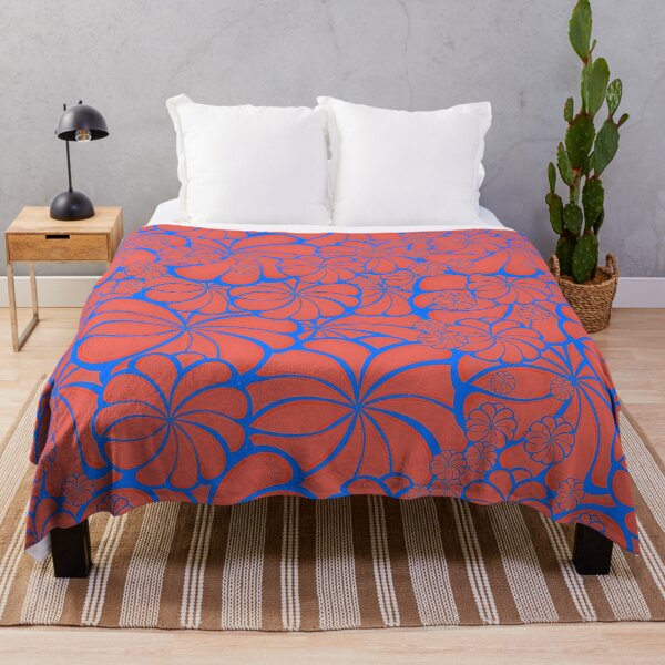 Item preview, Vibrant Blue and Red Floral Pattern with Elegant 3D Depth designed and sold by DreamsArtwear.