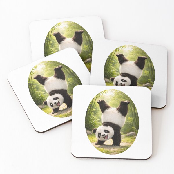 Item preview, Panda Acrobat Handstand in Bamboo Forest designed and sold by Artmares.