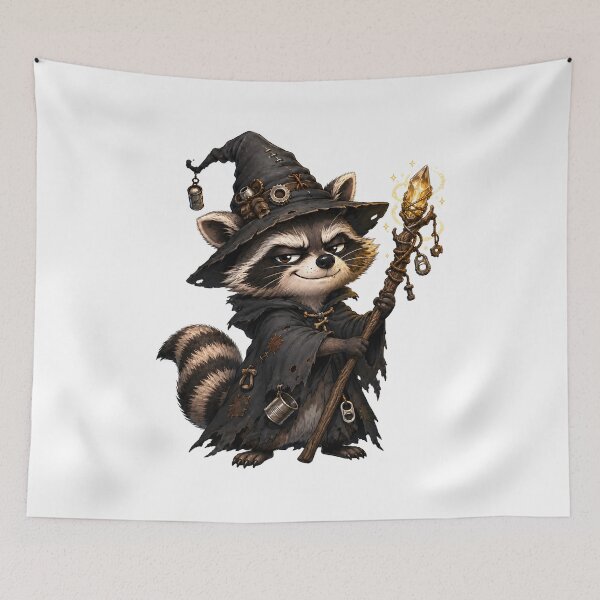 Item preview, Fantasy Raccoon Wizard Crystal Staff Mischief designed and sold by Artmares.