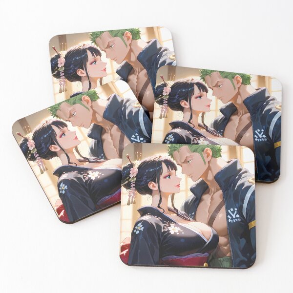 Item preview, Roronoa Zoro One Piece Black Kimono Gentle Moment designed and sold by B5fivemerch.