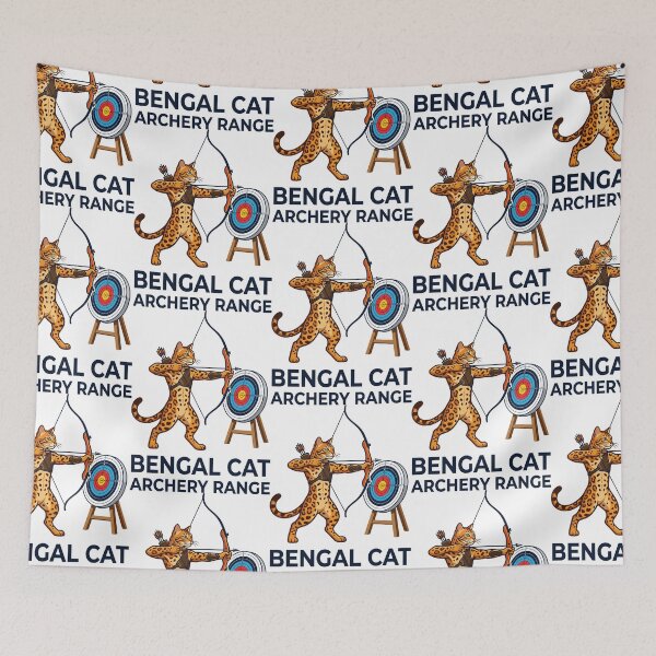 Item preview, Bengal Cat Archery Range Bow Arrow Target designed and sold by PictoVibe.