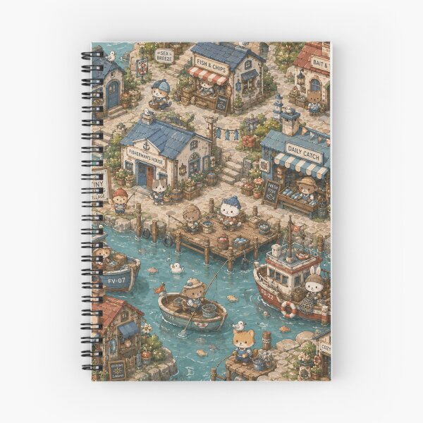 Item preview, Cozy Tiny Fishing Village Pattern designed and sold by 0606PM.