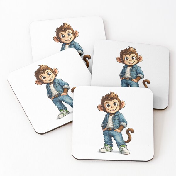 Item preview, Monkey Cartoon Denim Streetwear Character Smile designed and sold by Artmares.