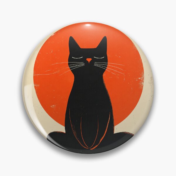 Item preview, Zen Cat, Zero Drama | Minimalist Retro Black Cat Art designed and sold by jeehh.