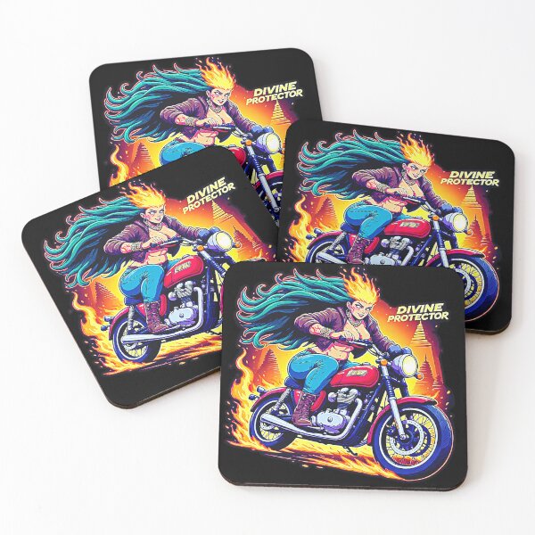 Item preview, Divine Protector Motorcycle Goddess Fantasy Biker designed and sold by Neer arts.