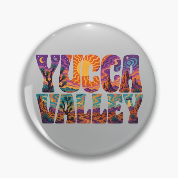 Item preview, Yucca Valley Psychedelic Desert Typography designed and sold by SimplyJasper.