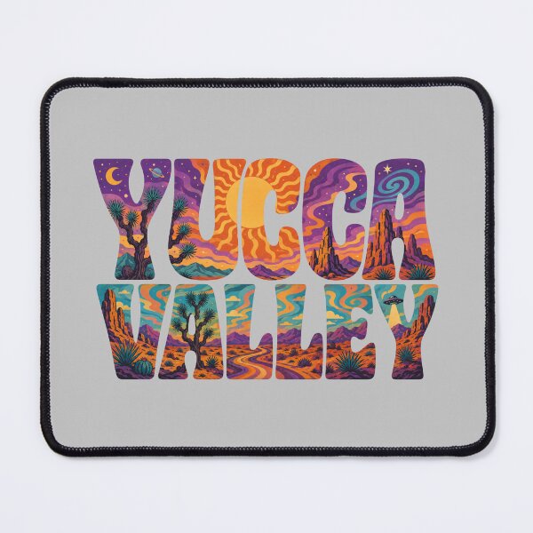 Item preview, Yucca Valley Psychedelic Desert Typography designed and sold by SimplyJasper.