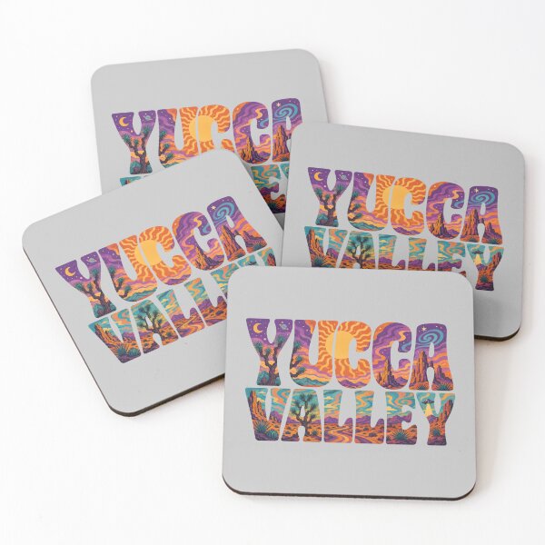 Item preview, Yucca Valley Psychedelic Desert Typography designed and sold by SimplyJasper.
