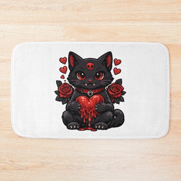 Item preview, Gothic Black Cat Melting Heart Roses designed and sold by Artmares.