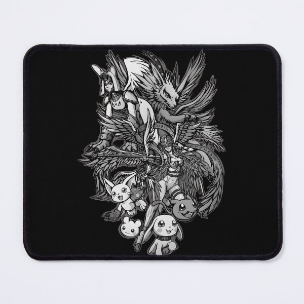 Item preview, black white colour Angewomon digital monster evolution full colour vector illustration designed and sold by sabartgunpla.