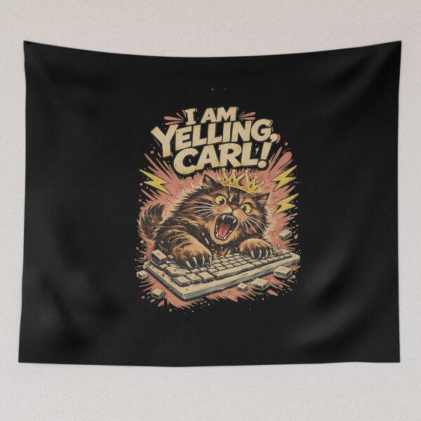 Item preview, Funny I Am Yelling Carl Donut Cat Meme designed and sold by ber-flora.