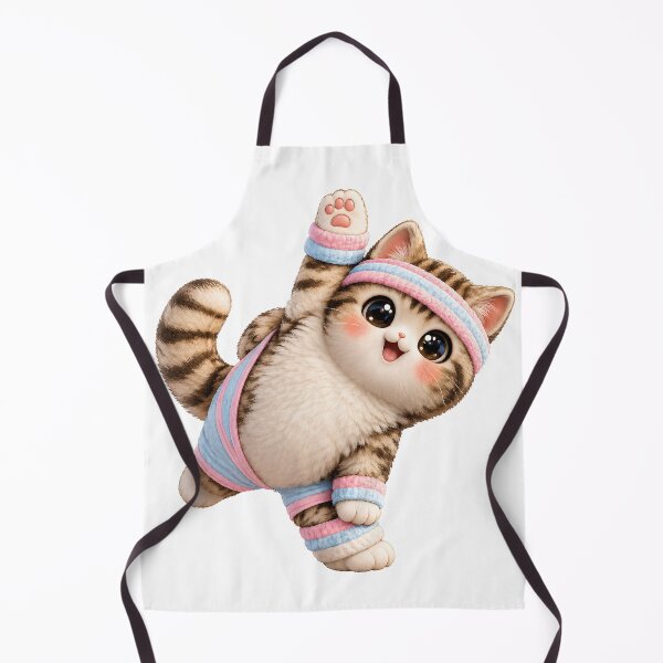 Item preview, Cute Aerobics Cat Kawaii Workout Kitten | Retro Fitness Cat Cartoon designed and sold by Extravanganzza.