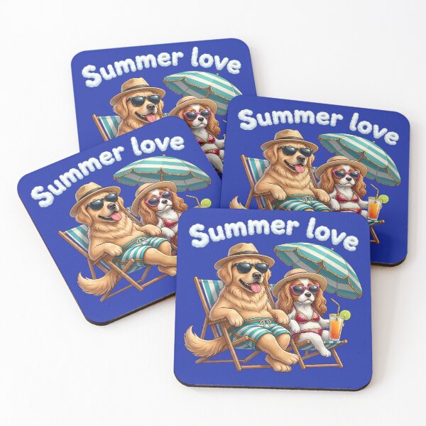 Item preview, Summer Love Dogs on Beach Chairs designed and sold by digitalbob60.