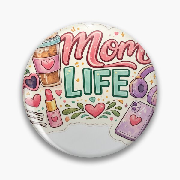 Item preview, Mom Life Sticker | Cute Coffee & Headphones Aesthetic Mom Gift designed and sold by happyhub786.