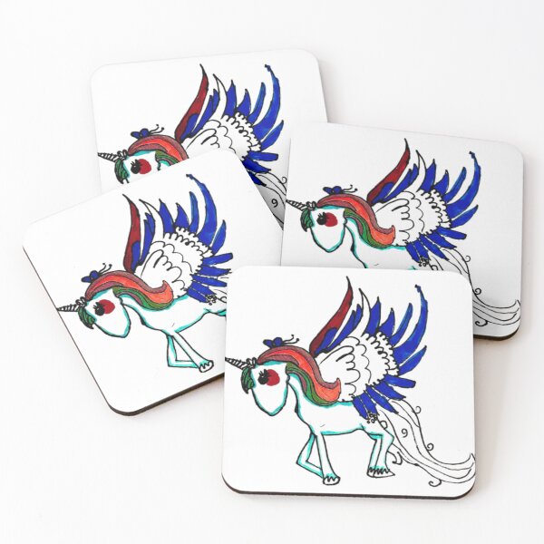 Aperçu de l'œuvre Cheval ailé néon, Pégase mythique, illustration fantastique créée et vendue par Cchotlan.