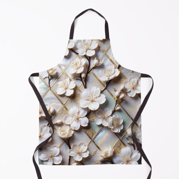 Item preview, Dense Cherry Blossom Gold Lattice Pattern designed and sold by IntelliMindDesigns.