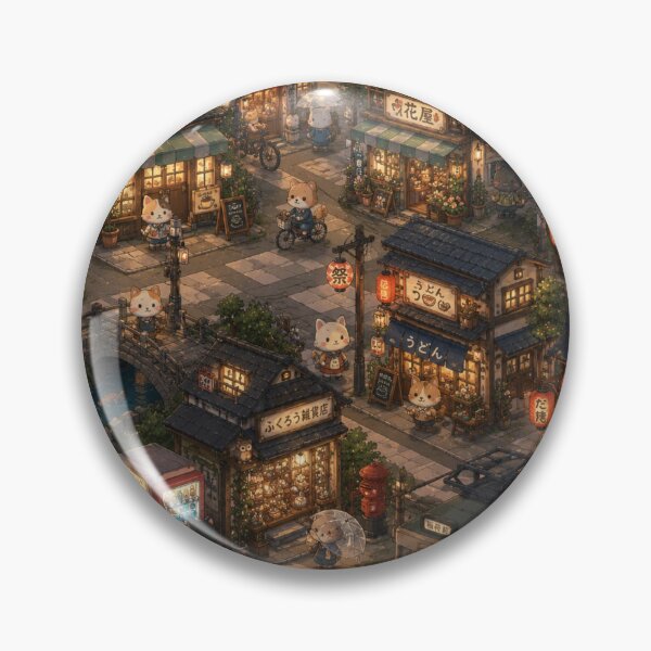 Item preview, Cozy Animal Town Night Street Pattern designed and sold by 0606PM.